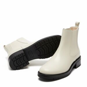 EVERLANE Women's 7 Modern Utility Chelsea Boot White Lug Sole